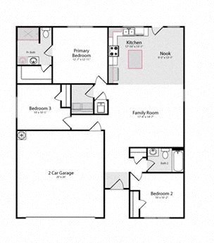 a floor plan of a home with two bedrooms and two bathrooms